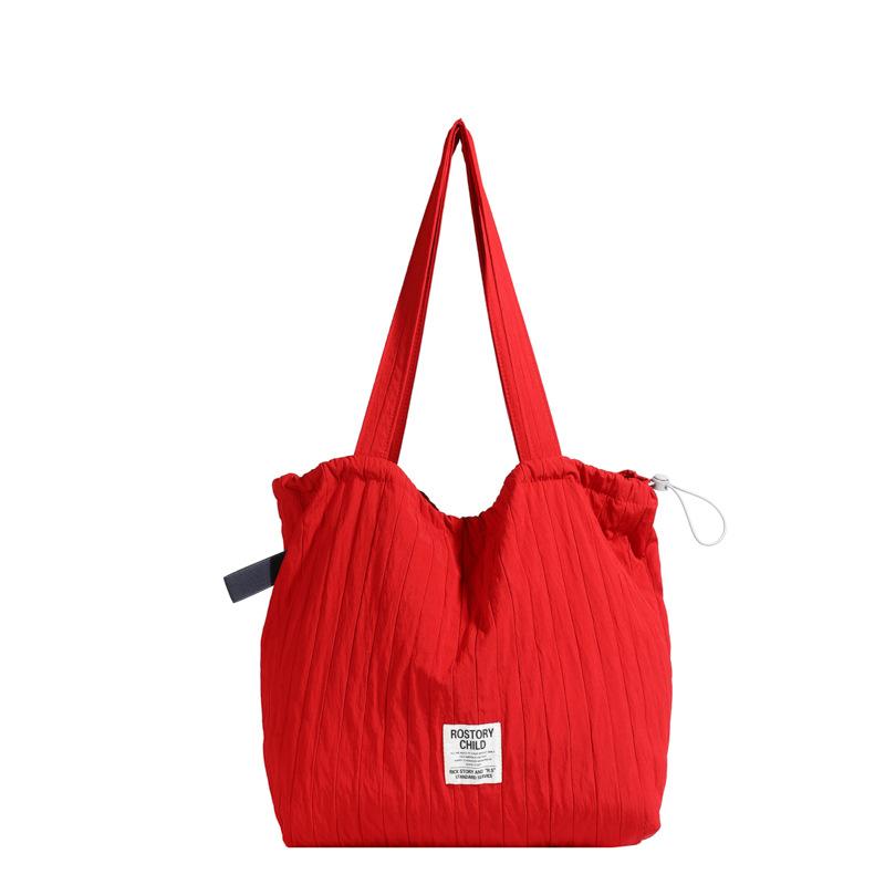 Bag Women's 2025 New Autumn Lazy Wind Red Canvas Casual Fashion Large Capacity One Shoulder Portable Tote Bag