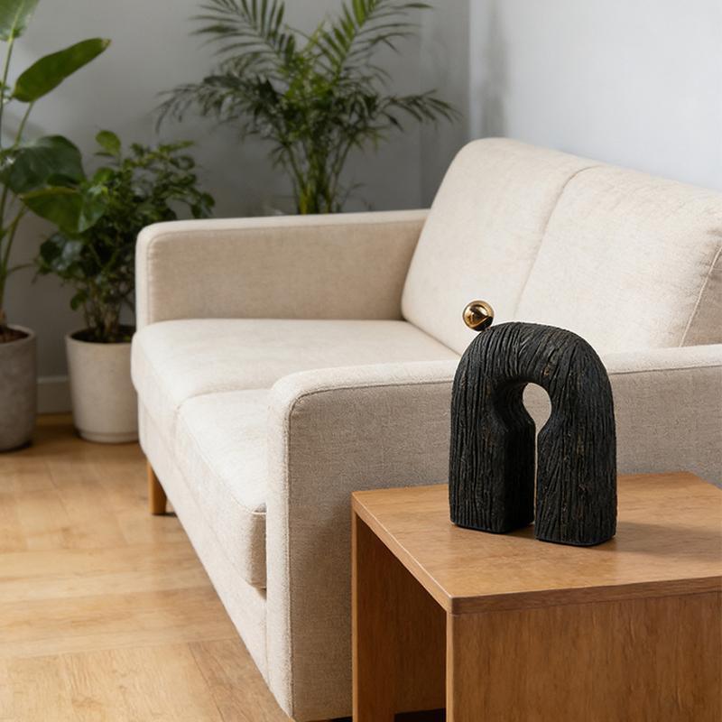 Modern Abstract Art Wood Grain Resin Ornaments N-shaped Creative Home Decoration Accessories Resin Crafts Aesthetic Decoration