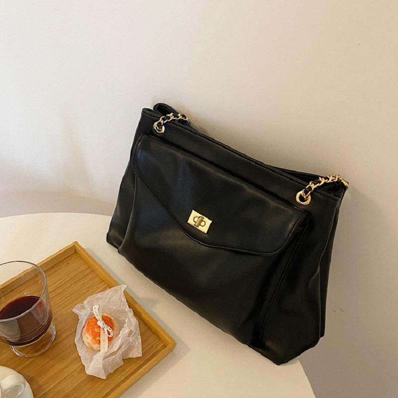Høy følelse feminin messenger bag svart tote stor kapasitet mote online kjendis mote kjede ny