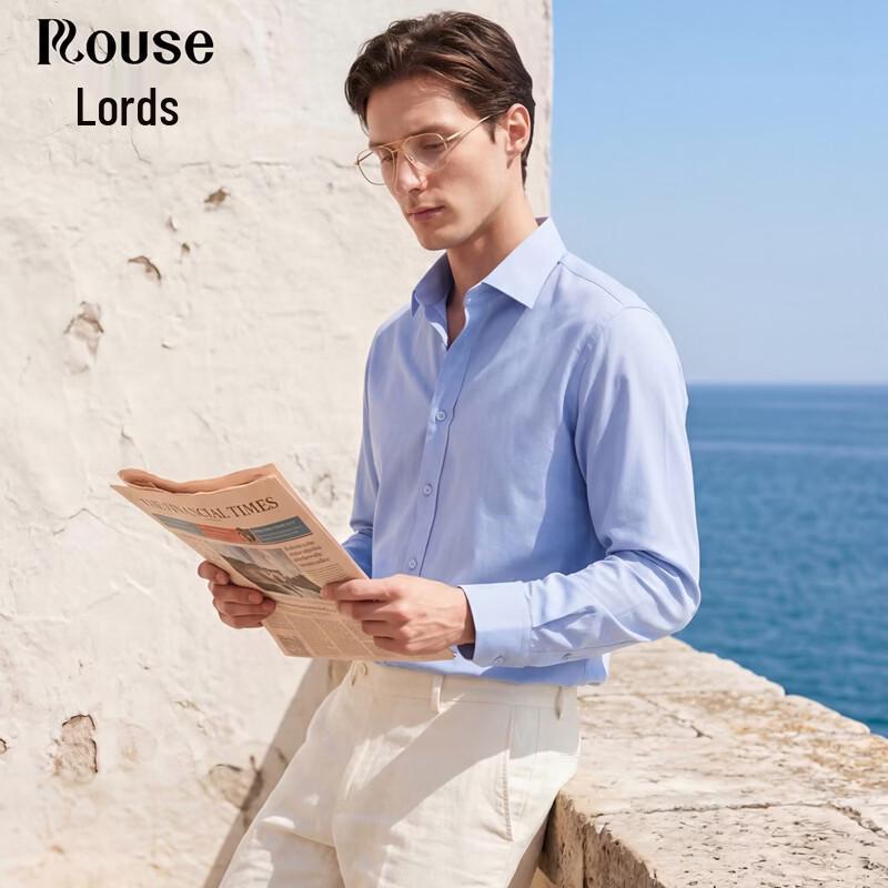 Men s Non-Iron Business Casual Long Sleeve Shirt 40