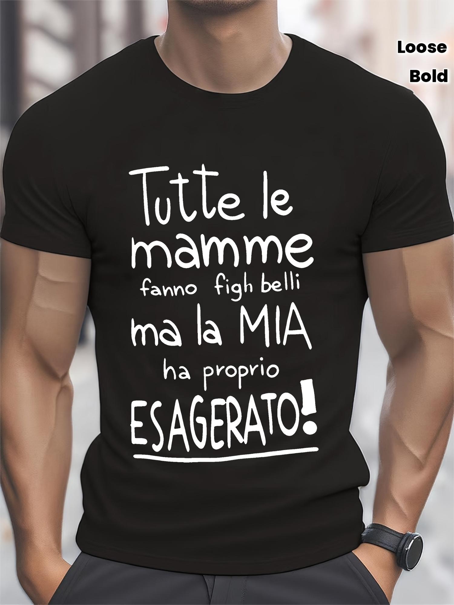 Men s T-Shirt Y2K Italian Quote White Loose Fit L