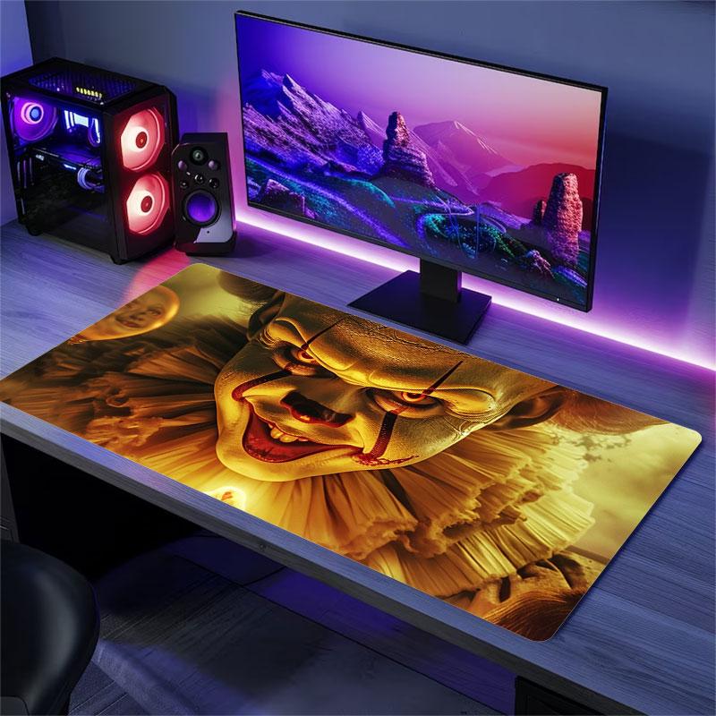 Pennywise Mouse Pad, Large Gaming Desk Mat, Non-slip XXL Mousepad for Laptop & Tablet, Mini PC Playmat with Stitched Edges