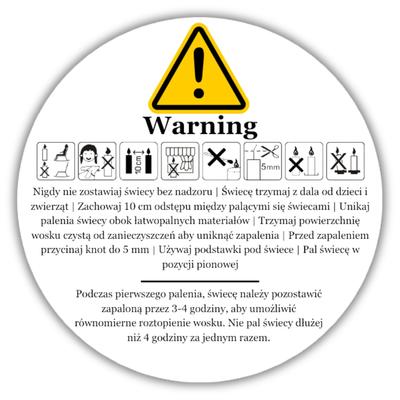 Warning Stickers For Candles - Pictograms 4 Pieces
