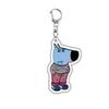 Christmas Cartoon Dog Pattern Acrylic Keychain Fashion Cute Girls Boys Funny Charming Bag Charm Ring Ornament Couples Gifts Toys