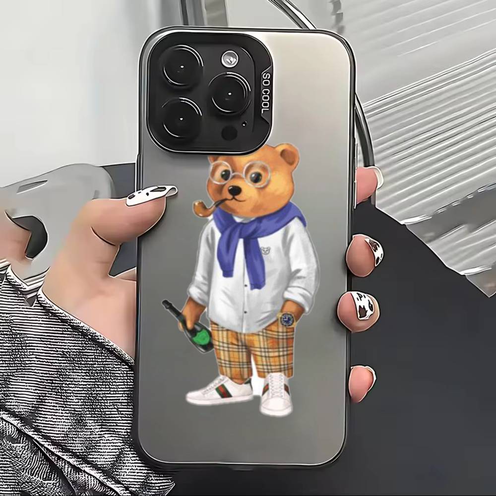 Fashion B-Baron Filou B-Bear Phone Case For iPhone 17,16,15,14,13,12,11 Plus,Pro Max,XS,Colorful Silver Black Cover