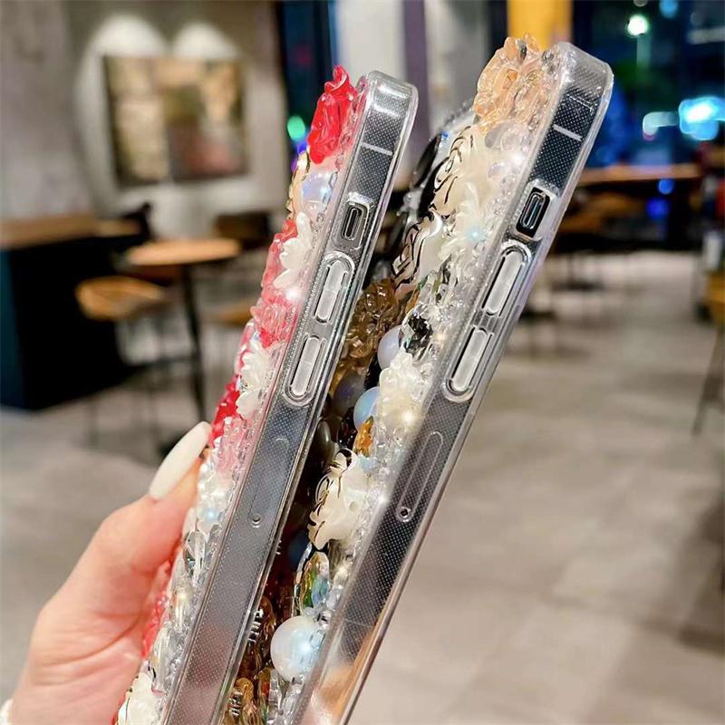 Luxury Fashion Laser Colorful Flower Telefonveske For iPhone 15 14 13 12 11 Pro Max X XS XR XS Max 8 7 Plus SE 2020 Støtsikkert deksel