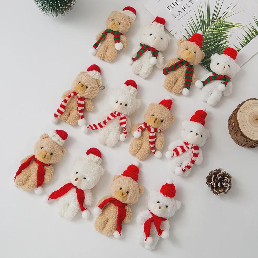Plush Bear with Scarf - DIY Decorative Doll for Christmas Tree or Gift