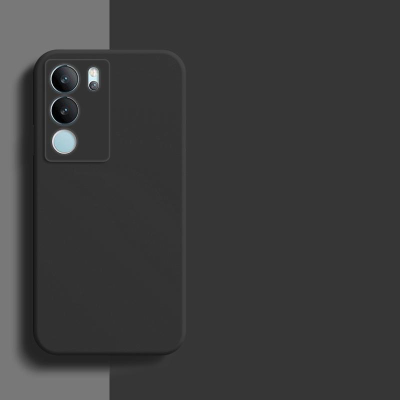 

For ViVo V29 Case ViVo V29 Lite Cover Soft Liquid Silicone Bumper Shield Protective Back Phone Cases On For ViVo V29 Funda Capa For ViVo V29 Lite чёрный