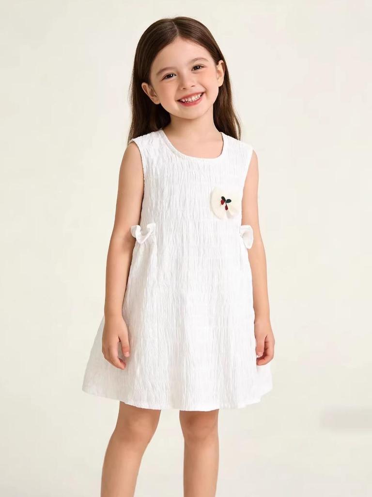 Baumwoll-Ärmelloses Sommerkleid für Mädchen - Atmungsaktiver Prinzessinnen-Stil