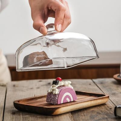 Exquisite Käse-Frischhaltebox mit Glasstaubschutzdeckel Aufbewahrungstablett Geschirr Butterdose Lebensmittel
