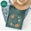 Rozsądek i Poczucie Koszulka Comfort Colors® Merch Fandomu Jane Austen Koszulka dla Miłośnika Książek Kwiatowa Koszulka Książkowa Koszulka do Czytania Prezent dla Książkoholika