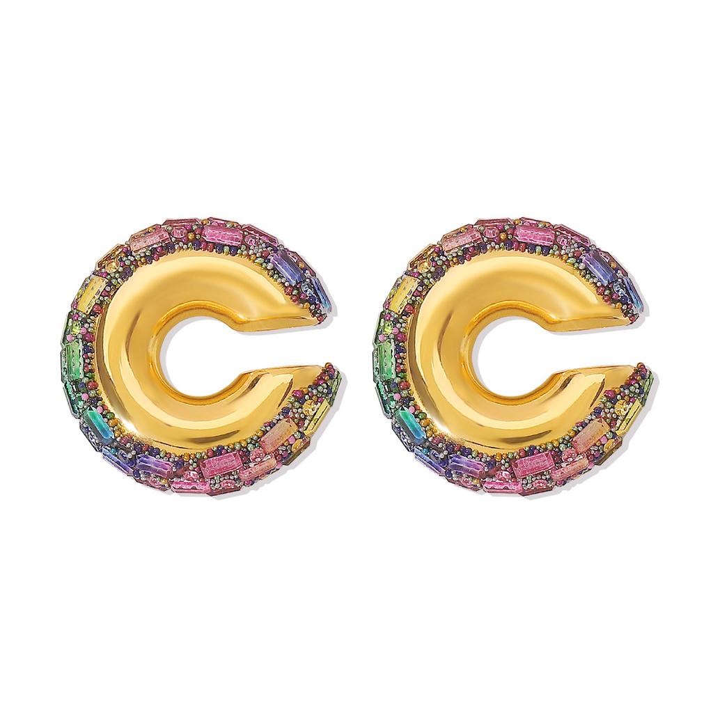 Luksusowe Kolorowe Kryształowe Klipsy do Ucha w Kształcie C na Chrząstkę dla Kobiet Dziewcząt Wykwintne Cyrkonie Grube Bez Przekłuwania Klipsy do Kości Ucha