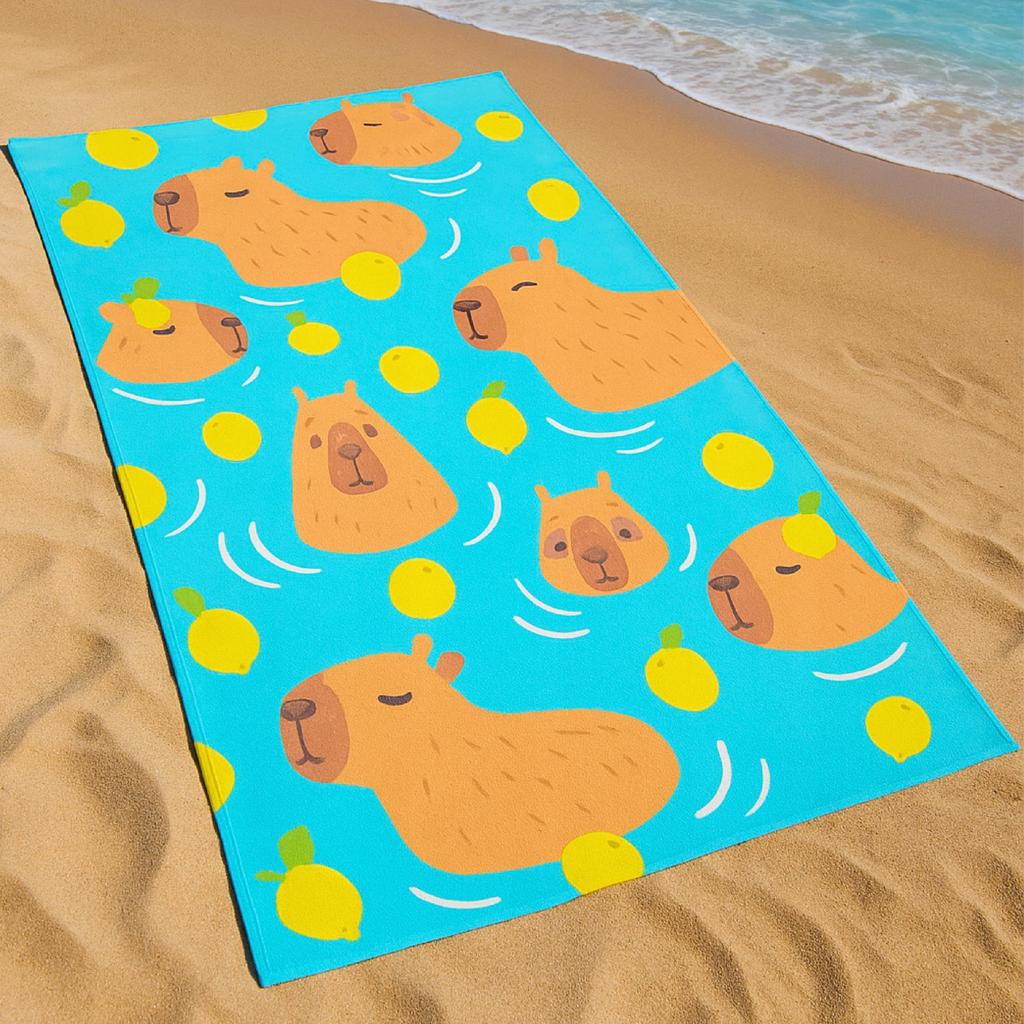 Microfiber Beach Towel Capybara Quick-Drying 3D 150X75 Cm