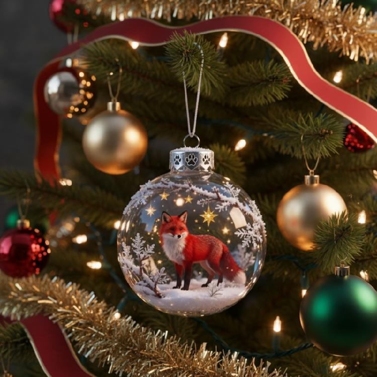 Christmas Wildlife Acrylic Ornament Set Efficient Shatterproof Decors Feature Detailed Animal Silhouettes Designs