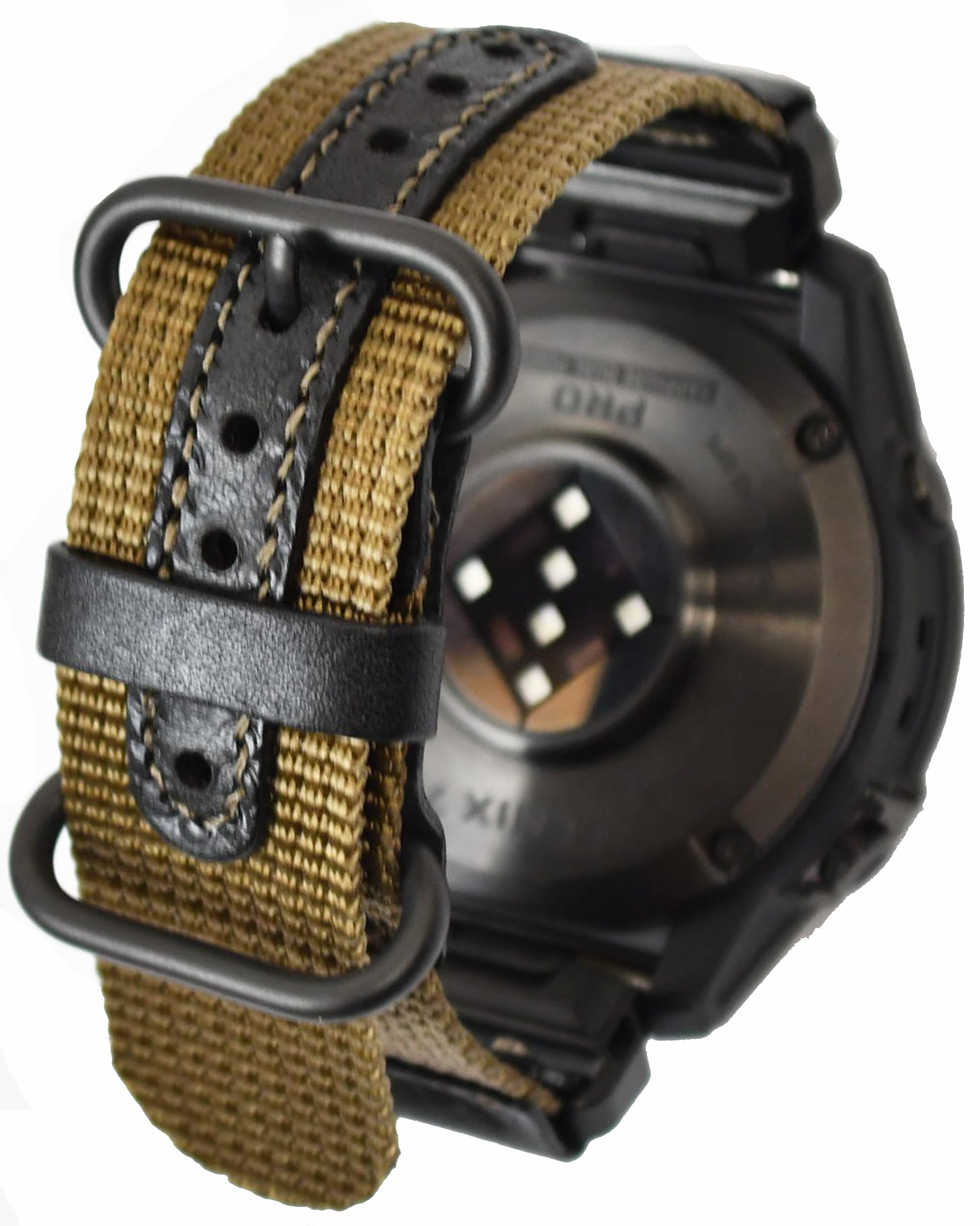 

CODEL atelierCODEL Сменный ремешок Garmin, Удобный нейлон и кожа, Сделано в Японии (Хаки Олива, ширина ушка 26 мм)