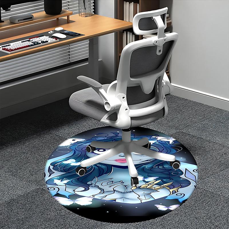 Ethereal Butterfly Chair Mat - Round Carpet for Home Decor, Office, Living Room 80cm