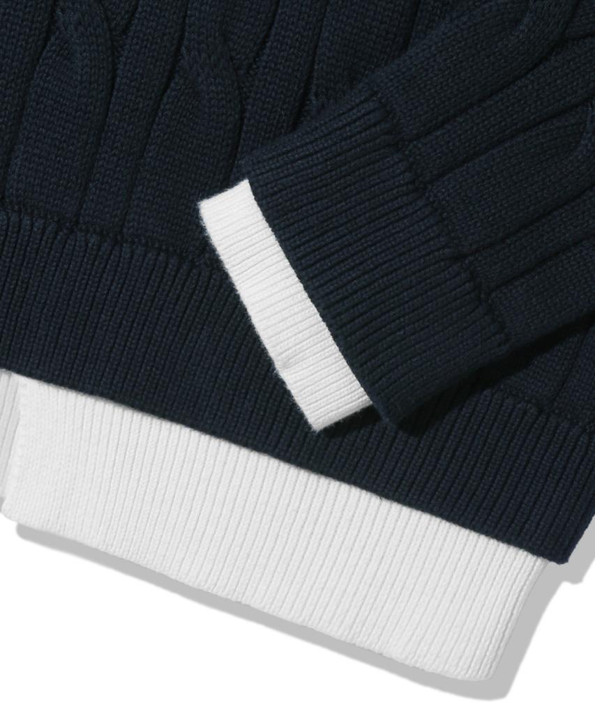TRILLION Layered Cable Knit_Navy