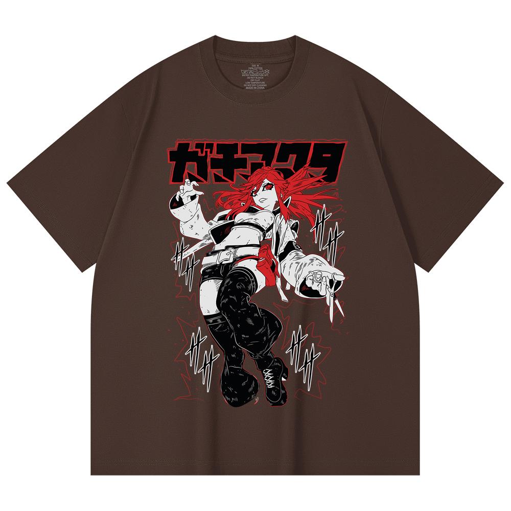 230 Gsm 100% Cotton Gachiakuta V6 Riyo White Print Unisex Heavy Cotton T Shirt