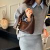 Premium Sense Woven Pattern Handbag Women's New Fashion Versatile Shoulder Messenger Bag Niche Dumpling Bag