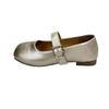 2025 Spring and Autumn New French Mary Jane Single Shoes Women's Korean Version Square Head One Pedal Shallow Mouth Flat Bottom Doudou Women's Shoes