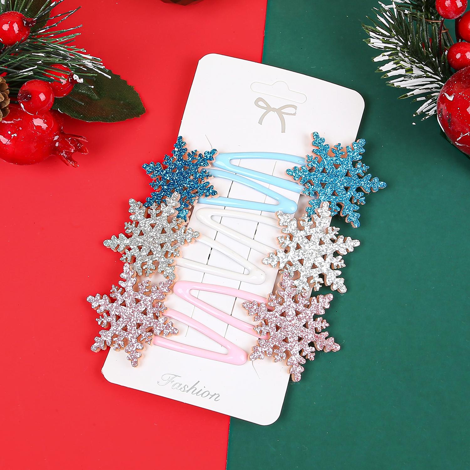 

6pcs Christmas Hair Clip Set Girls Kids Christmas Decor Supplies New Year Party Decorations Baby Hair Accessories Gift
