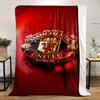 Manchester United Logo Design Printed Flannel Blanket for Bedroom, Living Room, Sofa, and Nap