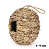 1Pc Outdoor Natural Grass Bird House Handmade Weaved Hummingbird Cage Nest Shelter for Garden Balcony Bedroom Decoration