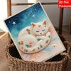 Pearl Painting DIY Kit Frameless Sleeping Cat Canvas Shiny Bead Art Creative Craft for Bedroom Living Room Decor