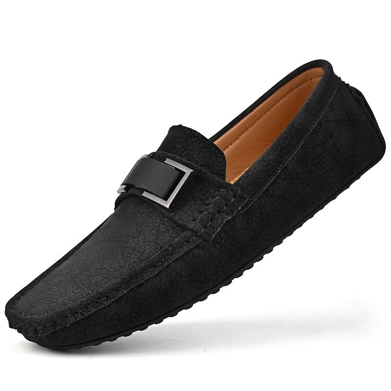 Suede Leather Men Casual Shoes Slip on Flats Comfy Fashion Loafers New Men Business Shoes All-match Walking Flats Drive Footwear