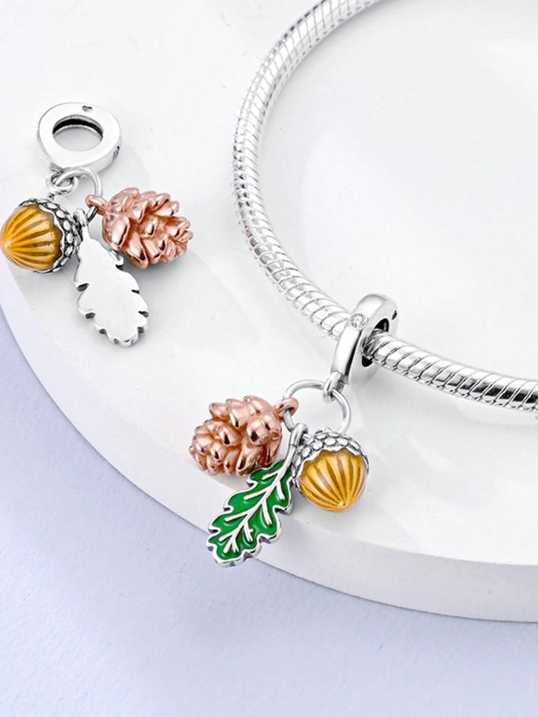 Copper Plated Authentic Charm Bead Charms Life Tree Cactus Potted Plant Bead Charms Compatible With Bracelets Womens Jewellery Gift