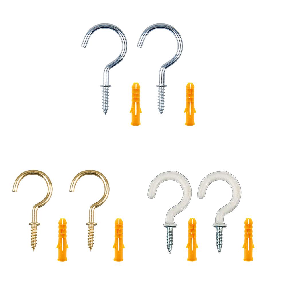 Kopp Sau Øye Skulderkrok Skruer Selvgjengende Hekling Metall Takbelagt Feste Spiralkrok Vindu DIY