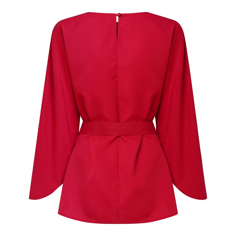 ZANZEA Women Casual Round Neck Solid Color Loose Long Sleeve Blouse