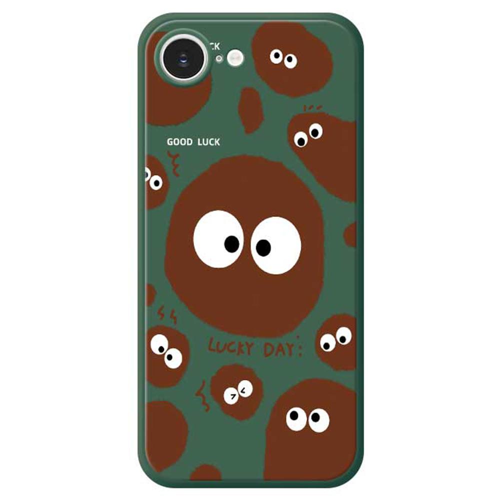 For iPhone 16e Case Funny Big Eyes Doll Pattern Printing Straight Edge TPU Phone Back Cover