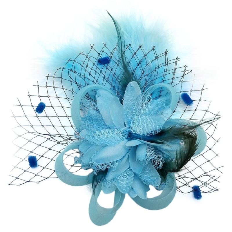 1920s Flower Hair Clip for Women Flapper Headpiece Headwear for Party Party Elegant Feather Large Flower