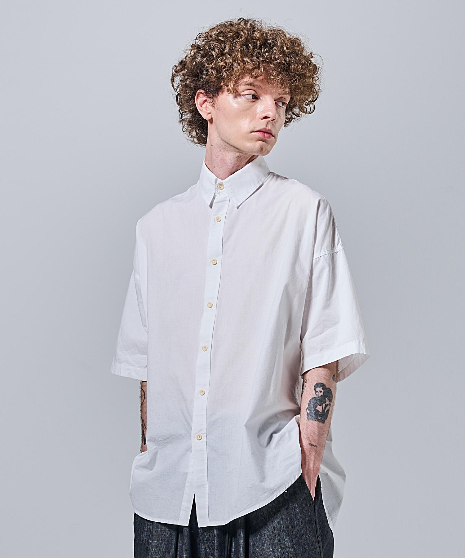 Ader Fits Oversized Oxford Collar Short Sleeve Shirt (Ivory) Free