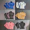 Unisex Streetwear Trainingsanzug Set Gestreift Bestickt Schmetterling Reißverschluss Jacke Locker Geschnitten Baumwollmischung Oberbekleidung