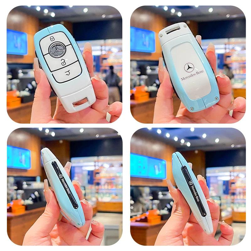 Car Key Case Cover Shell Fob for Mercedes Benz Cla250 Mercedes Benz GLS53 2019 GLS450 Maybach GLS600 2021 AMG C63S GLE 450 2020 JUH6