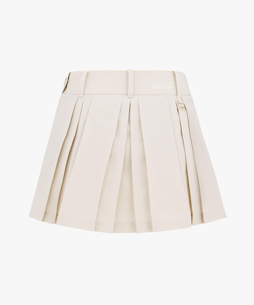 FAIRLIAR GOLF Logo Embellished Pleated Skirt (Beige)