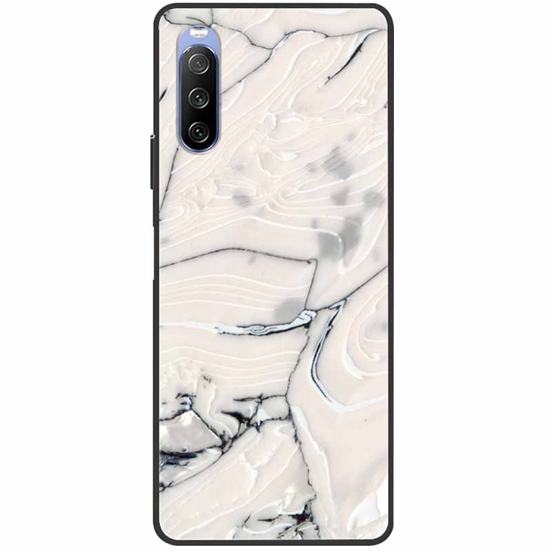 Soft Cover For Sony Xperia 10 III Case 5 III Soft Silicone Black Cases for Sony Xperia 1 III / Xperia1 XZ4 Covers Cool Marble