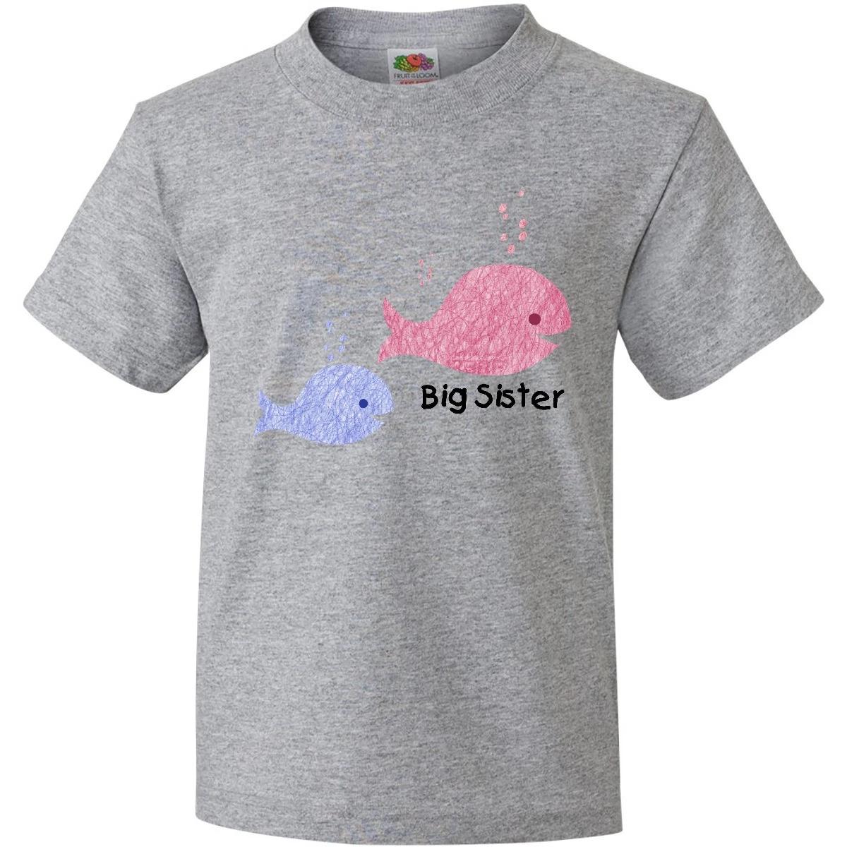 

Inktastic Big Sister With Lil Brother Youth kids boys T-Shirt Sis Little Kids Siblings 100