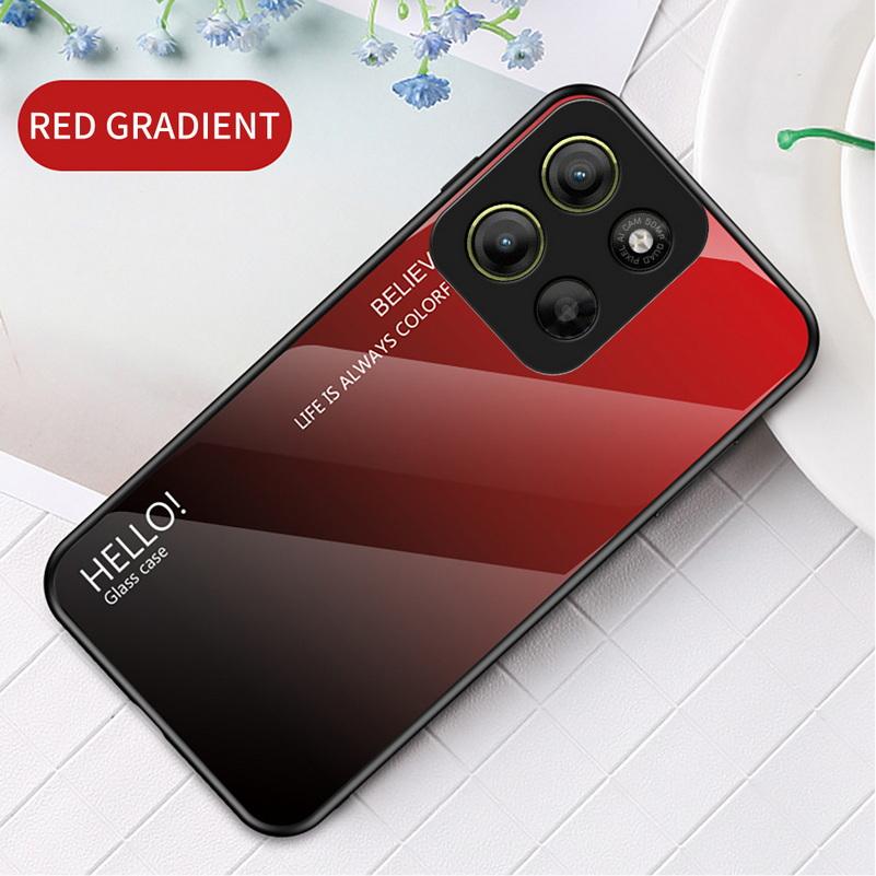 

Gradient Tempered Glass Protect Case For Moto G15 G05 G85 G35 E15 G24 Edge 60 Fusion 60s 50 Neo 50 Pro 40 30 Ultra Glossy Cover Motorola Moto G04