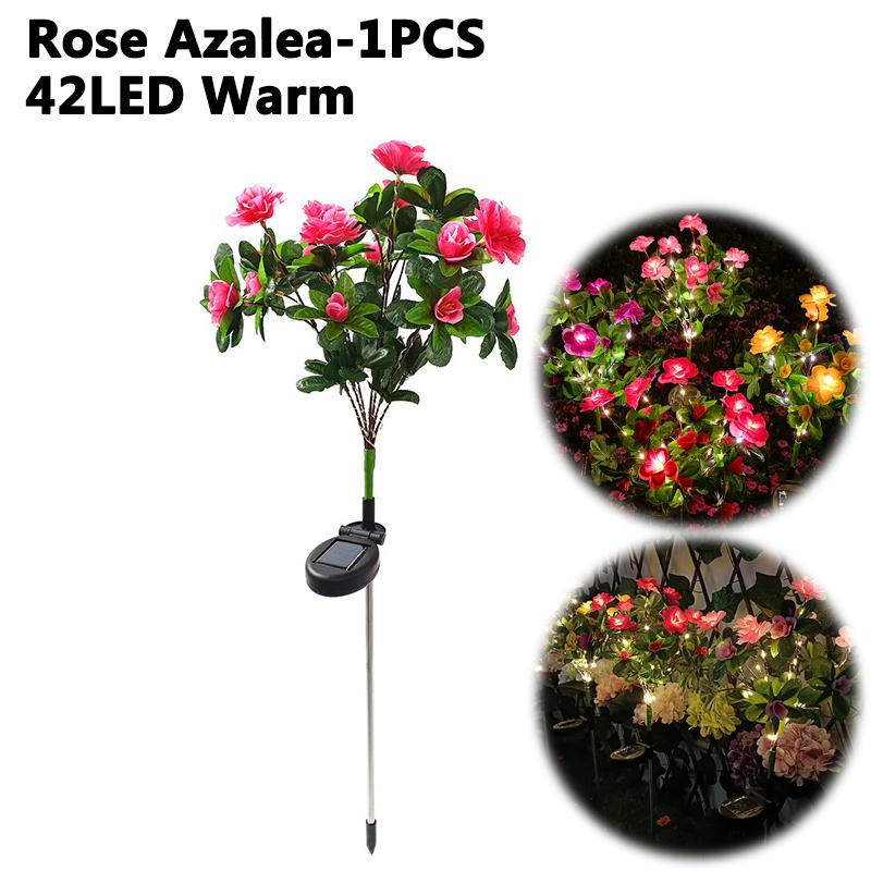 LED Solar Flowers Lawn Lights Outdoor Waterproof Warm Light Garden Decoration Lamp For Walkway Path Villa Yard Driveway