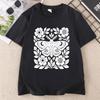 Boho Cottagecore T Shirts Moth Block Print Tshirt Unisex Short Sleeve Tshirt Casual Round Neck Tees Streetwear