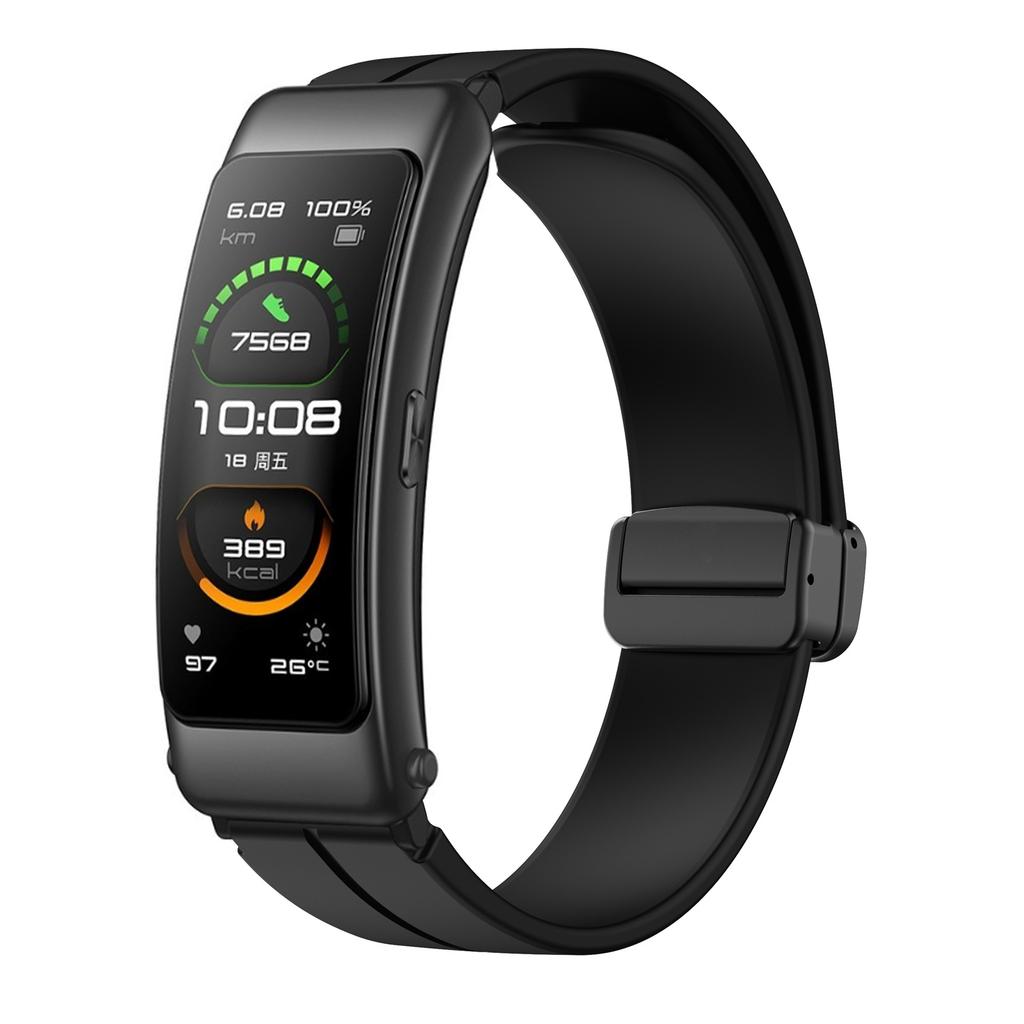 For Keep B4/Huawei Watch Fit Mini 16mm Silicone Band Replacement Watch Strap,Black Folding Buckle