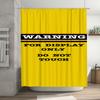 Caution Display Only Shower Curtain Yellow Warning Sign Design Non-Touchable Decorative Bath Liner Set With Hook Rings For Home