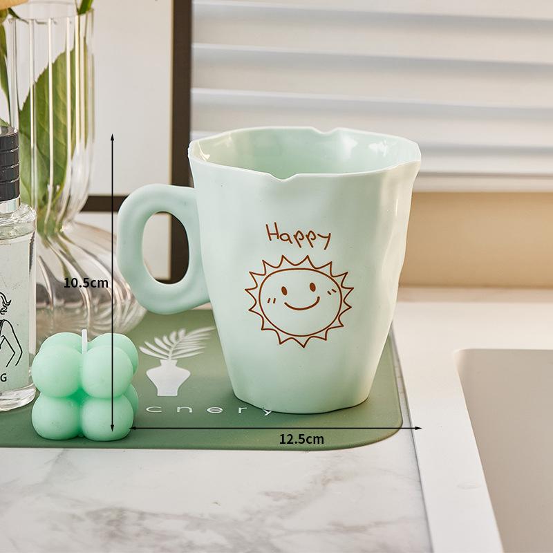 

Пластиковый Небьющийся Стакан для умывальника с Погодой и Солнечным узором Большой вместимости Бытовой Стакан для полоскания рта 501-600ml зелёный