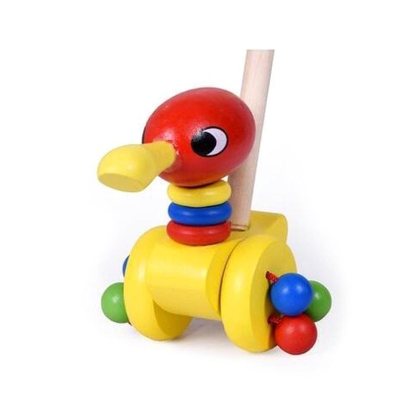 Wooden Pushing Toy For Baby Hand Eye Coordination Toy for Ages 18-36 Months Physical Development Waddling Toy