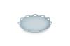 Fleur Lace Plate, 25cm, Silver Blue, Heat-Resistant, Microwave- and Oven-Safe [Official Japanese Product]