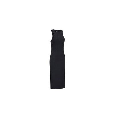 SS24 Atmungsaktives einfarbiges ärmelloses Kleid Damenkleider Schwarz FN3680010