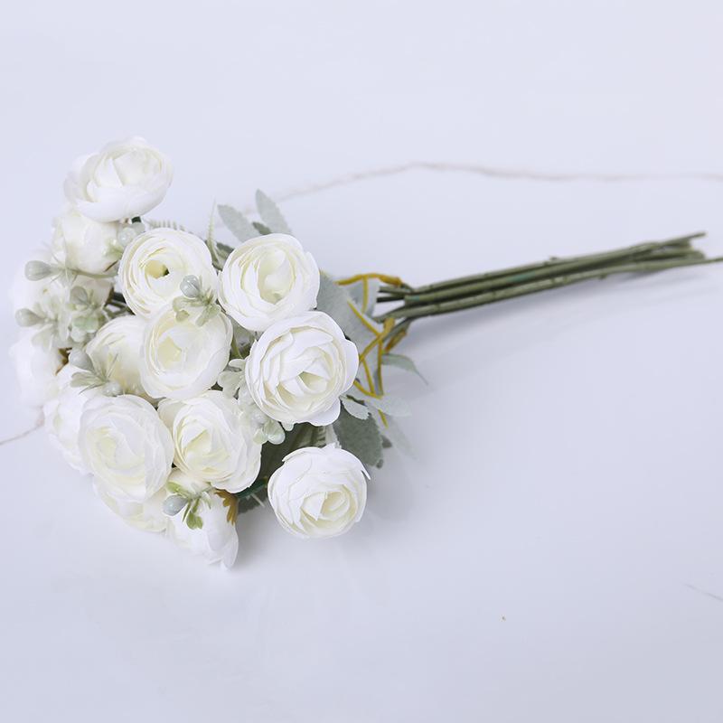 Simulated Peony Jasmine Flower Hand-Held Bouquet Home Living Room Silk Flower Decoration Bridal Wedding Photography Props